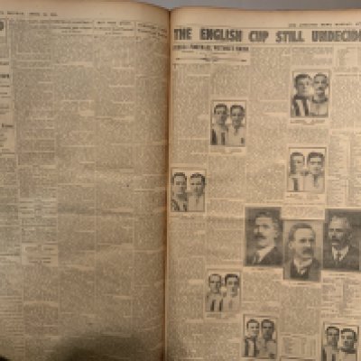 1910 - 1911 Athletic News Bound Volume Of Sport Magazines: From August 1st to May 30th 1911 and we believe this is a complete run of the weekly newspaper. Every volume covers football including the Newcastle v Bradford City FA Cup final. Great features on Millwall The Den, Glentoran and Aberdeen. Other sports included. Large format heavy bound volume. Additionally there are several copies of the Sporting Chronicle.