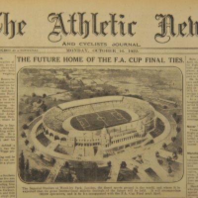 1922 - 1923 Athletic News Bound Volume Of Sport Magazines: From May 22nd 1922 to May 1st 1923 and we believe this is a complete run of the weekly newspaper. Every volume covers football including the first FA Cup final at Wembley Bolton v West Ham both before and after match plus both semi finals. Great features on Stoke City. Other sports include 1922 National Cycling Championships and Lancs v Yorkshire cricket. Large format heavy bound volume. Additionally there are several copies of the Sporting Chronicle.