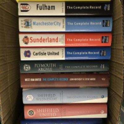 Breedon Books Large Format Football History Books: Mint condition unused collection of 10 books to include Oxford Utd Sunderland Man City West Ham Plymouth Millwall Fulham Carlisle Sheffield Wed + Utd. (10)