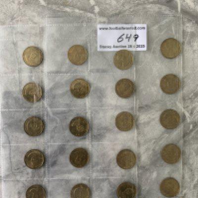 1969 Texaco Famous Footballers Coin Set: Full set of 20 of the harder to obtain set. Includes Ure Bell Hollins Astle Stiles and B Charlton