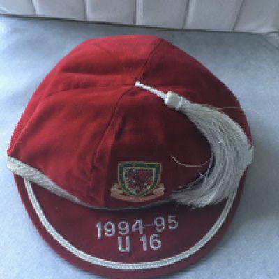 Wales Under 16 International Football Cap: Red cap awarded to Lee Jenkins the season before he made his Swansea debut. Under Wales badge on peak it states 1994-95 U16.