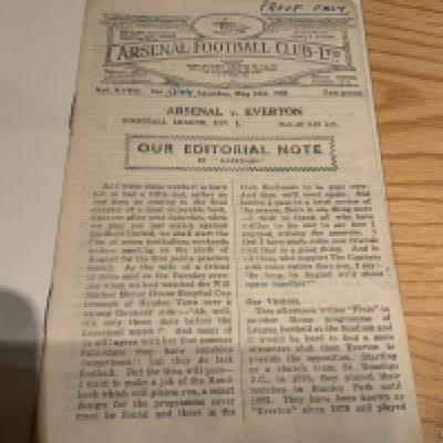 46/47 Arsenal v Everton Printers Proof Football Programme: Proof only written to cover with amendment changing programme number 43 to 44. Inside is a couple of mistakes that have been highlighted. One off.