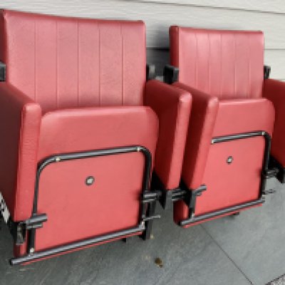 West Ham Upton Park Directors Box Seats: Two quality padded front and backed claret chairs with consecutive numbers removed from the Boleyn Ground after its demise in 2016. Would just simply need attaching to something at rear with all metalwork still intact.
