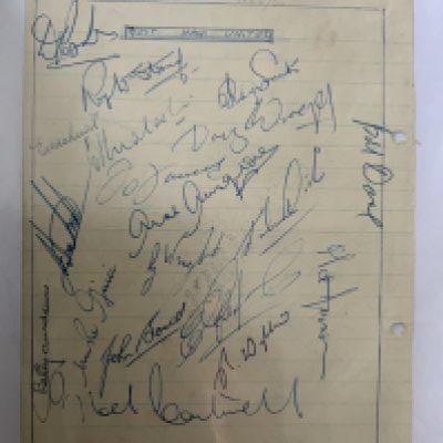 West Ham Old Football Autographs: Two complete pages from the 50s and one on headed paper from the 80s. Folder includes some signed magazine pictures from the 30s onwards. Worth a look.
