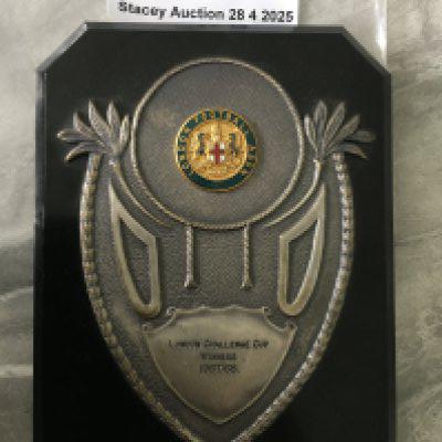 West Ham 67/68 London Challenge Cup Winners Plaque: Nice good condition plaque with London Football Association enamel badge with metal being engraved London Challenge Cup Winners 1967/68. Awarded to Colin Mackleworth who played in the final. West Ham defeated Hendon Enfield and Tottenham along the way.
