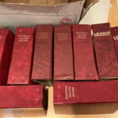 Football League Review Complete Bound Magazines: Housed in 9 original binders the complete run of the magazine in its entirety from 66/67 to 74/75. Excellent.