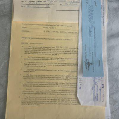 Nicky Butt Manchester United Football Contracts: Original documents from July 1991 until July 1993. Small registration slips for 1989 1991 and 1992 and a letter from Manchester United stating his additional payments for playing in the Lancs Cup and Youth Cup. Believed to be his first contract and signed by his parent.