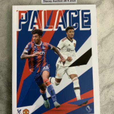 2022 - 2023 Crystal Palace v Manchester United Postponed Football Programme: Mint condition rare programme dated 11 9 2022 for a match that was postponed due to the Queens passing. Not many exist and we are reliably informed that one has sold previously for 1.8k.