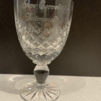 Steve Coppell Manchester United Testimonial Goblets: Large goblets presented to a Manchester United player who played in his testimonial v Real Sociedad on 17 8 1986. (2)