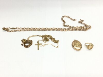 A collection of assorted 9ct gold chains and other 9ct gold items.
30.34g