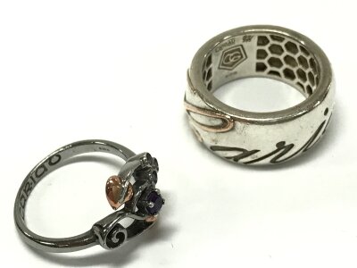 Two Ciogau rings size O, N. 13.7g total weight NO RESERVE