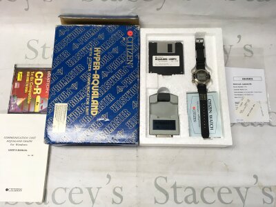 A vintage Citizen Hyper pro master Aqualand divers watch with box and paperwork.