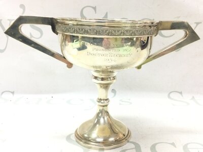 A hallmarked silver trophy. 310 grams 16cm tall