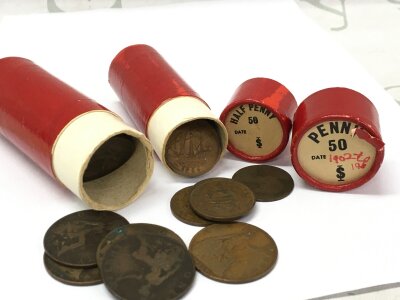 A collection of used bronze victorian and later coinage