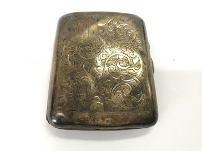 A hallmarked silver cigarette case.
