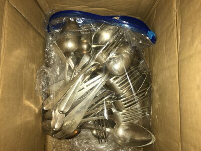Continental silver cutlery , 800. Some English. Approximately 2kg. Also including an extra bag of non silver cutlery