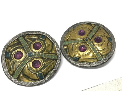 Two Anglo Saxon Style dress buttons, No reserve