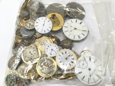 A collection of watch movements to include Longines, Omega etc
