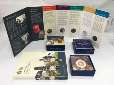 A Royal Mint 50p coin set plus a cased Wallace & Gromit silver proof coin (2).