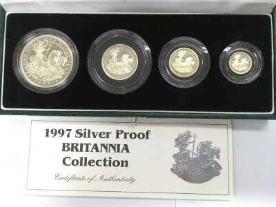 A cased 1997 Britannia Collection silver proof coin set.