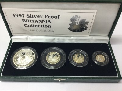1997 silver proof Britannia four coin collection.