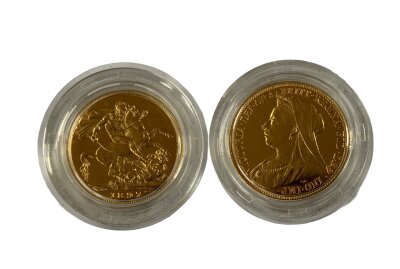 Queen Victoria 1897 Full Sovereign, Royal Mint presentation.