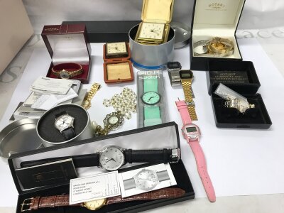 A collection of assorted watches including Swatch Rotary etc