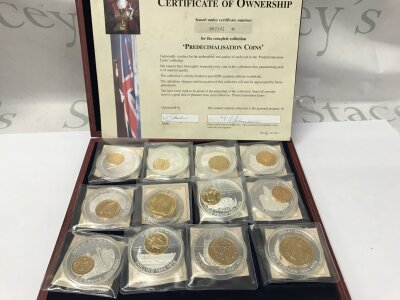 A cased set of silver plate pre decimalisations coins.