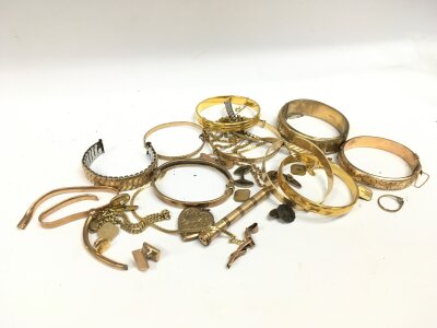 A collection of rolled gold jewellery, some plated