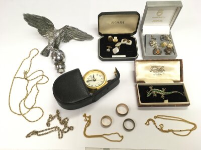 A car mascot, costume jewellery etc.