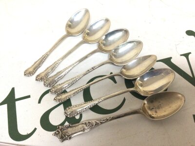 A set of silver tea spoons Birmingham hallmarks weight 83g