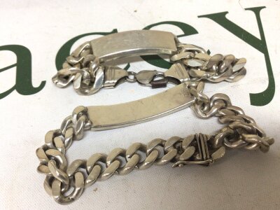 Two Solid Silver ID bracelets weight 119g (2)