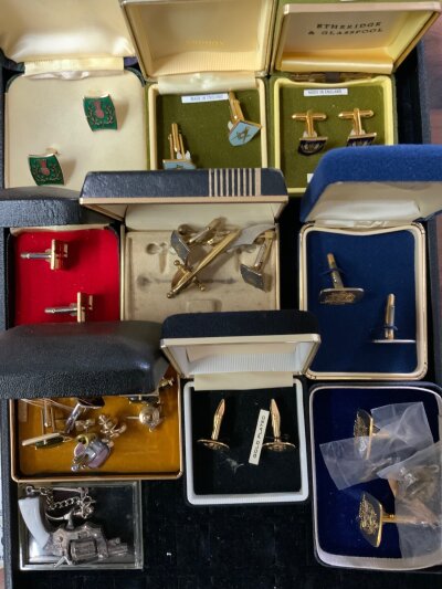 A small collection of vintage cufflinks.