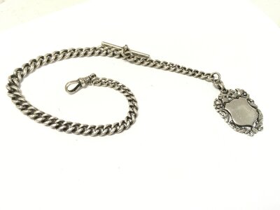 A heavy hallmarked silver Albert chain. 49.6g total weight