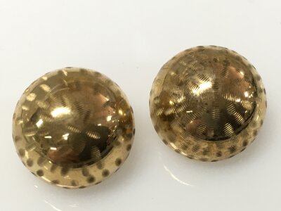 A pair of 9ct gold earrings. 6.7g
