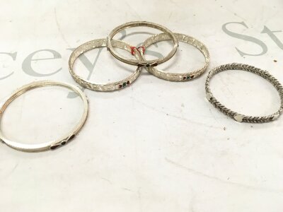 Five Indian steel bangles
