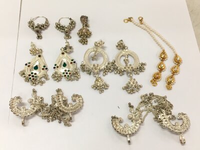 Pairs of Indian earrings