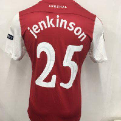 Arsenal 2011 - 2012 Match Worn Football Shirt: 125th Anniversary home short sleeve shirt with Champions League badging to arms. Jenkinson number 25 to rear.