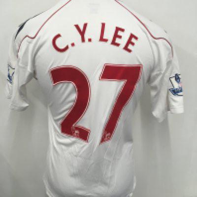 Bolton Wanderers 2010 - 2011 Match Worn Football Shirt: Home short sleeve shirt with Premier League badging to arms. C Y Lee number 27 to rear.