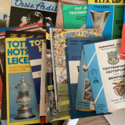Tottenham Big Match + Testimonial Football Programmes: Includes FA Cup Finals, League Cup Finals, Charity Shields, Semi Finals, Testimonials of Nicholson Greaves Jennings Knowles and much more. (44) C/W 11 season tickets book covers.
