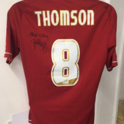 Middlesbrough 2012 - 2013 Match Worn Football Shirt: Home short sleeve shirt with N Power League badging to arms. Thomson number 8 to rear. Signed by the player