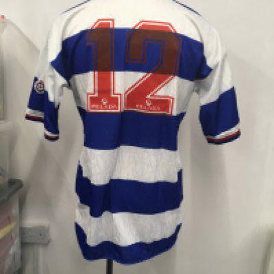 Reading 1994 - 1995 Match Worn Football Shirt: Home short sleeve shirt with Football league badging to arms. Number 12 to rear.