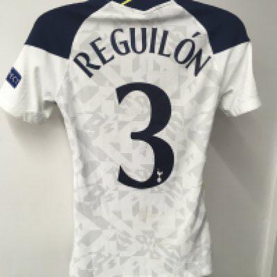 Tottenham 2020 - 2021 Match Issued Football Shirt: Home short sleeve shirt with Europa league badging to arms. Reguilon number 3 to rear. Issued v Zagreb on 11 March 2021.