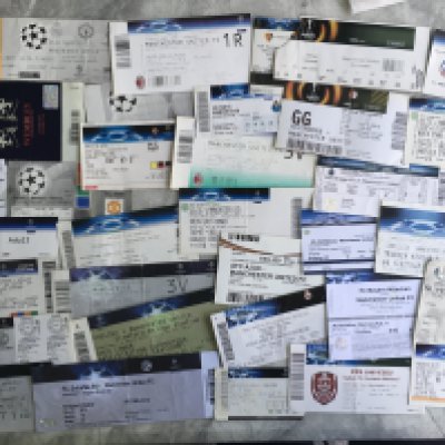 Manchester United Away European Football Tickets: From 1996 to 2016 including Champions League finals for 1999 2008 and 2011. Rare chance indeed to obtain 65 tickets all away in this period. Good. (65)