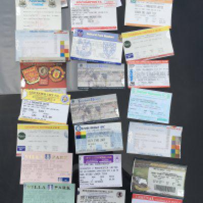 98/99 Manchester United Treble Season Away Football Tickets: 25 away tickets in good condition with duplication. (25)