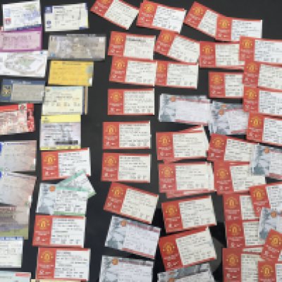 2002/2003 Manchester United Football Tickets: 63 home tickets and 16 away tickets in good condition with duplication. (79)