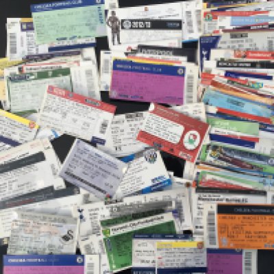 2008/2009 - 2013/2014 Manchester United Away Football Tickets: No less than 20 away tickets from all 6 seasons in good condition with duplication. (126)