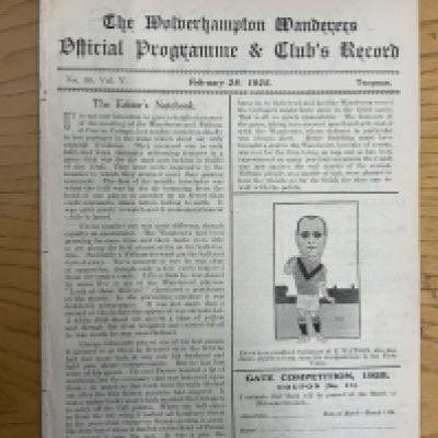 1924 - 1925 Wolves Reserves v Birmingham City Central League Football Programme: Ex bound 100 years old excellent condition programme with no writing. Now an 8 pager due to covers being removed.