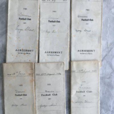 Darwen Pre War Football Contracts: Issued to George Shaw between the late 1920s and 1930s. (6)