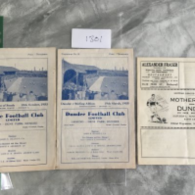 Dundee Early 1950s Football Programmes: Homes v 53/54 Queen of the South, 54/55 Stirling Albion plus away at 51/52 Motherwell. Very good with no team changes. (3)